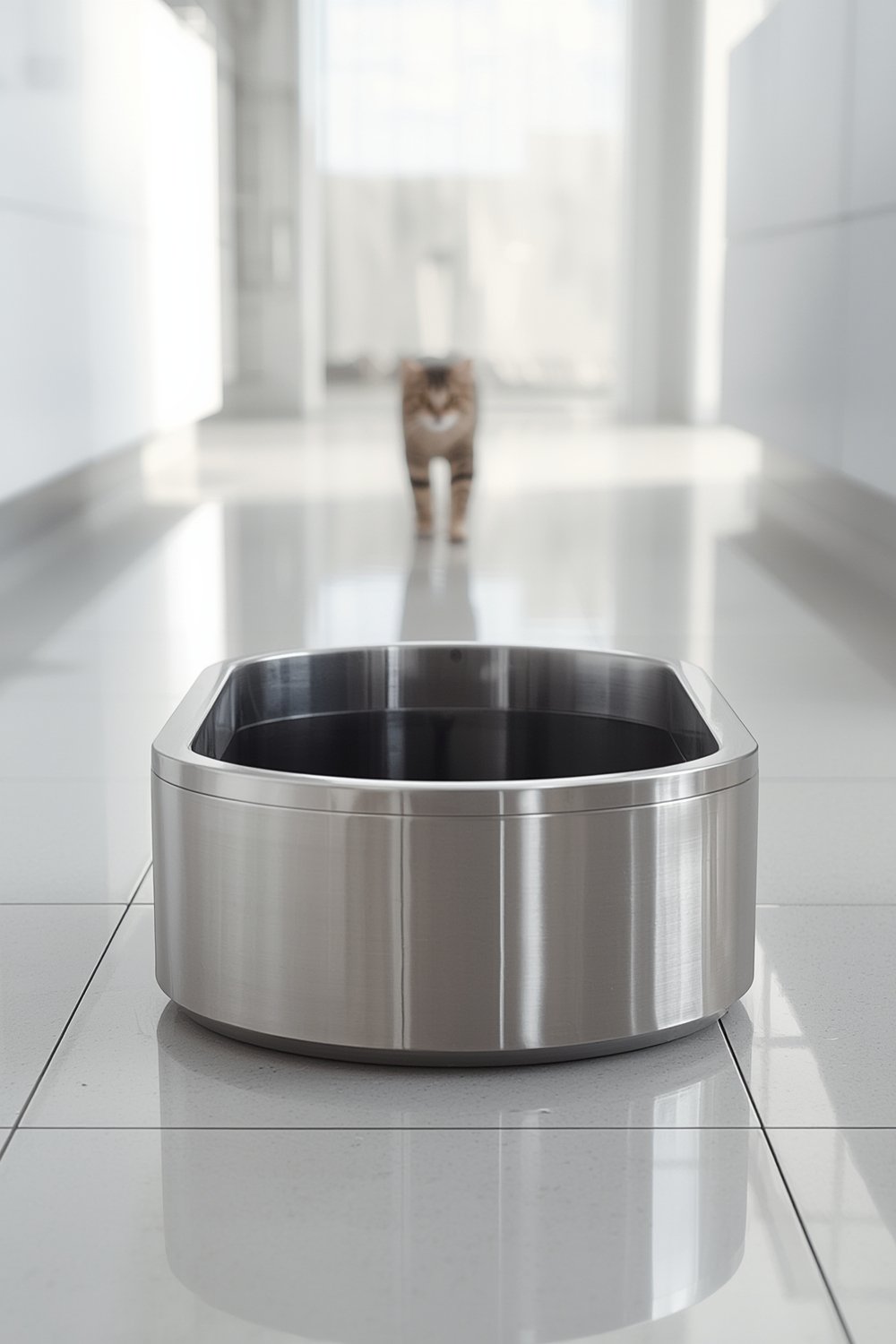 Stainless Steel Cat Litter Box - Illustration 1