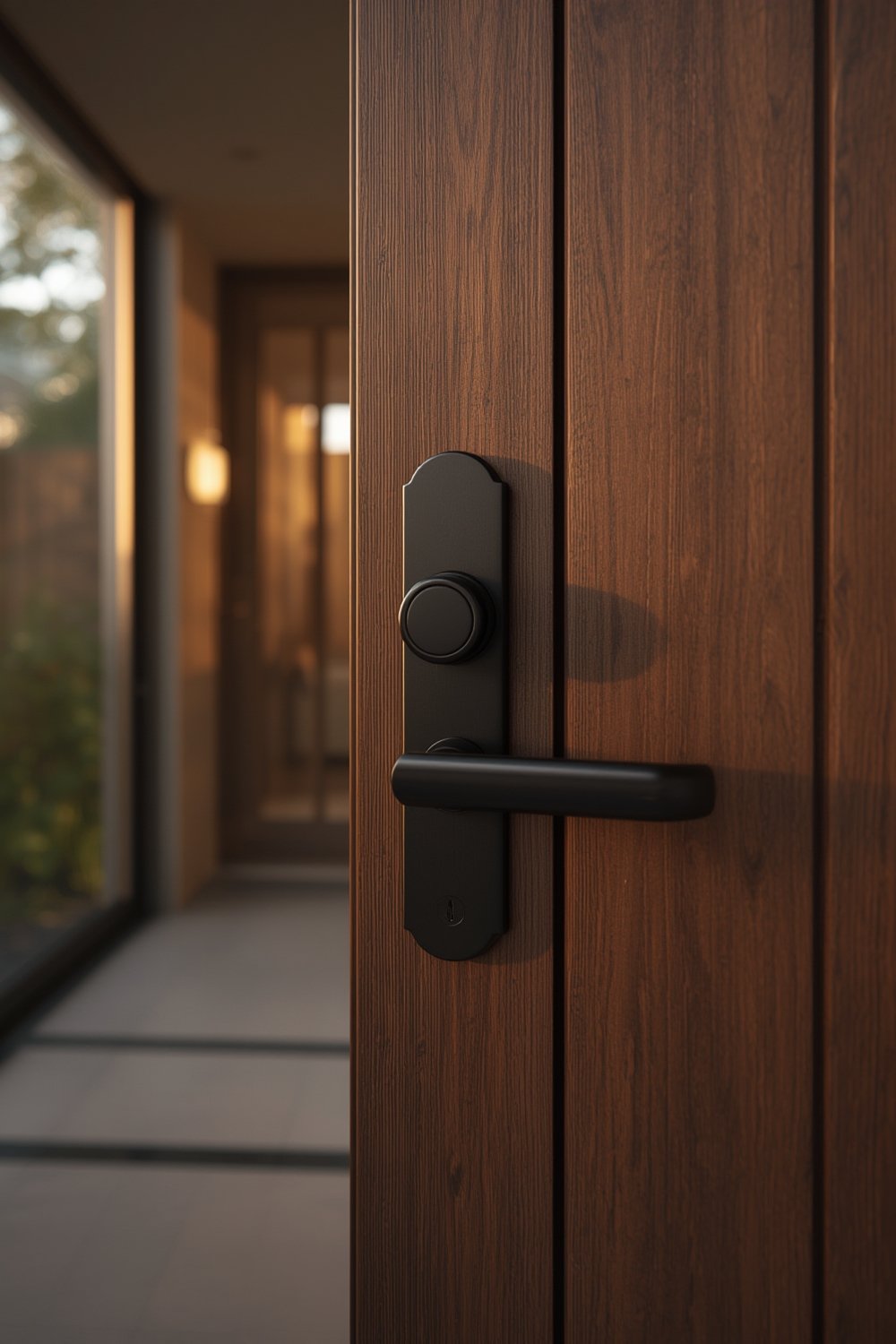deadbolt lock on modern front door