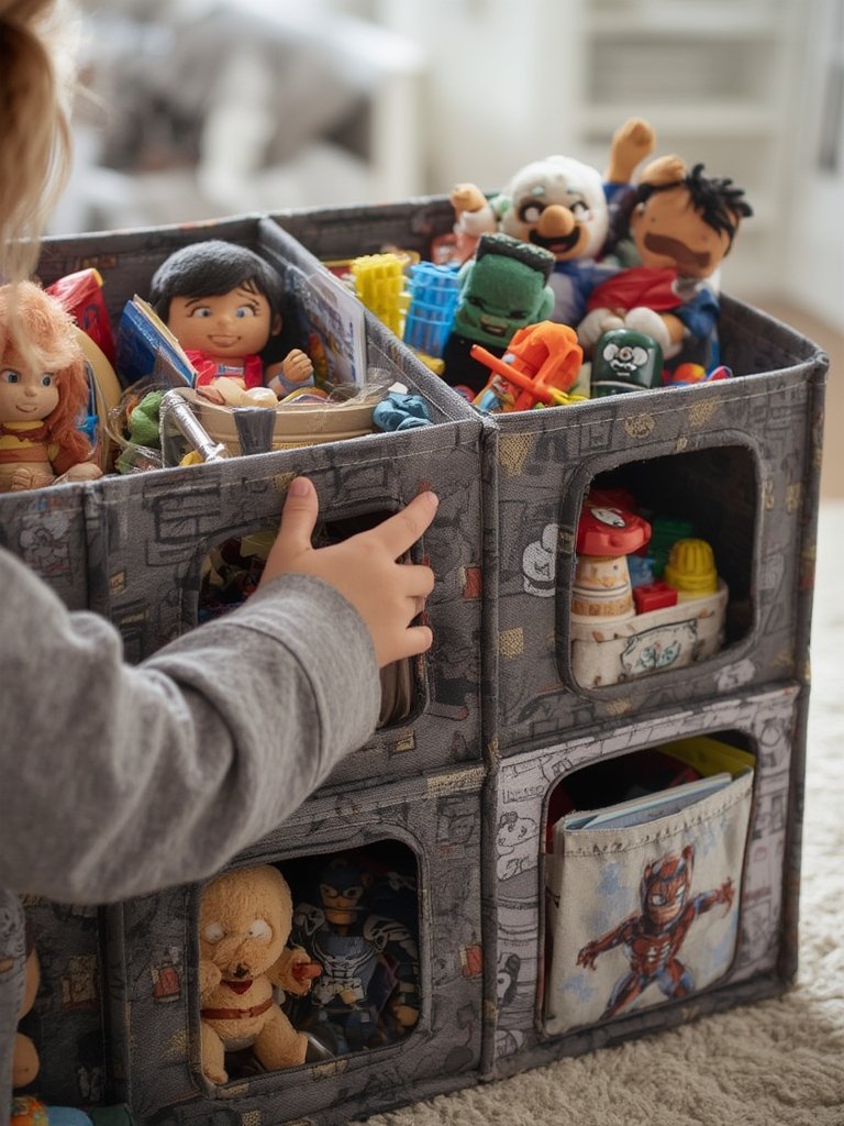 Spider-Man Organizer showcasing its multi-bin storage feature