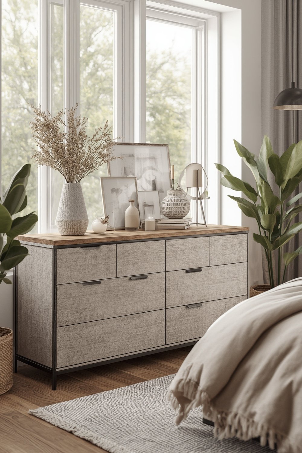 bedroom dresser in modern bedroom