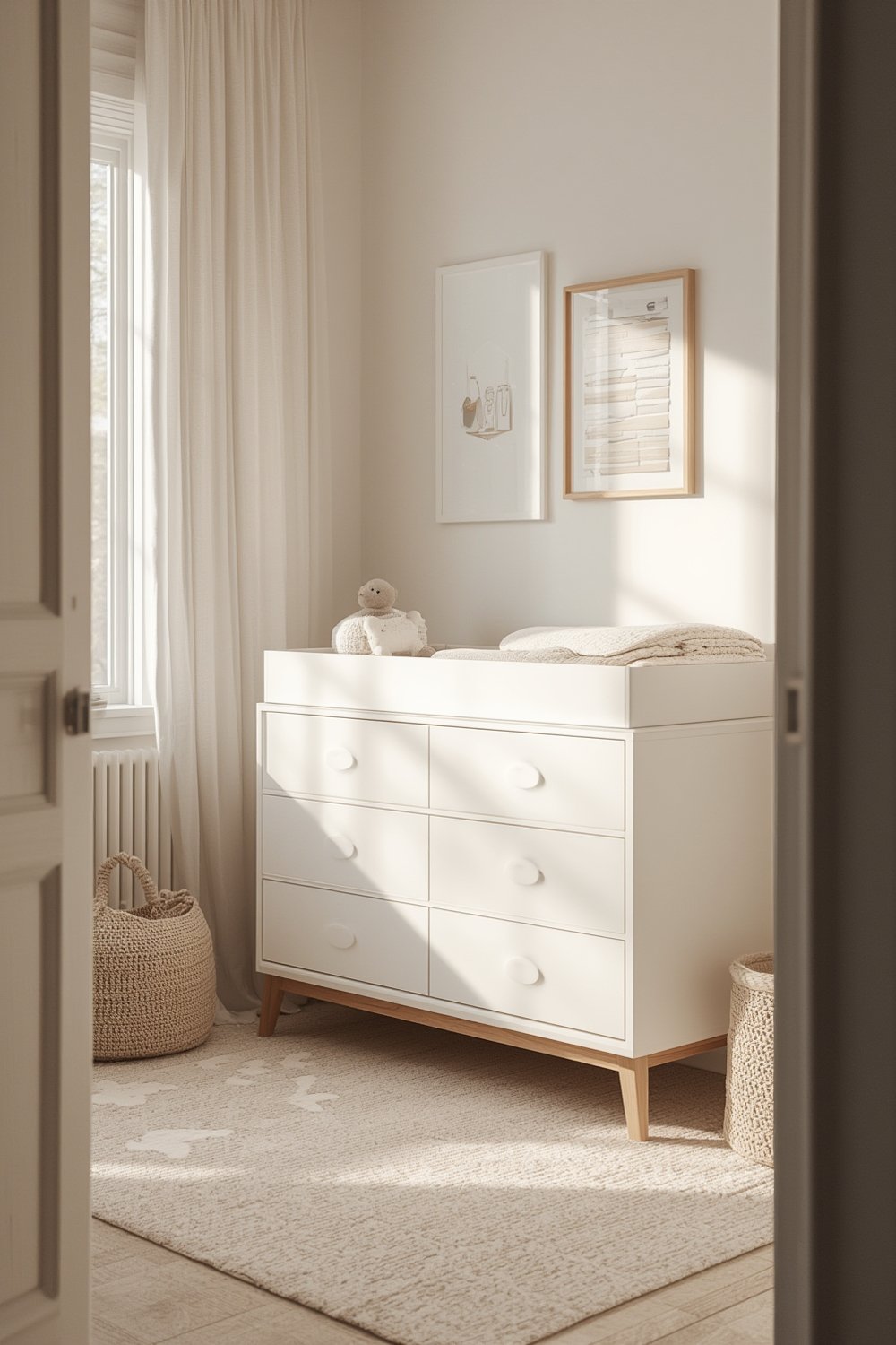 Delta changing table display in a nursery