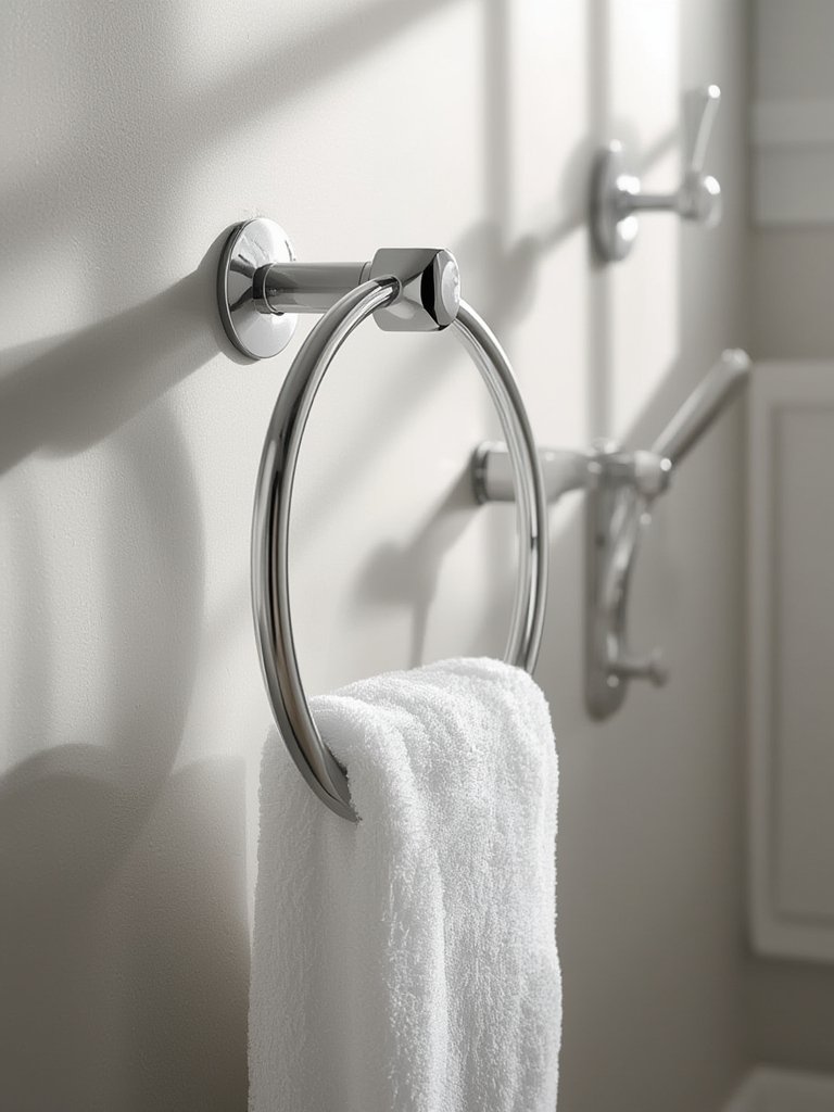 chrome towel ring wall mount installation