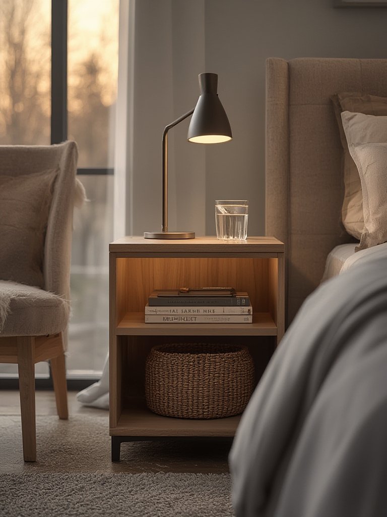 end table 3-tier side table for bedroom organizer small space furniture