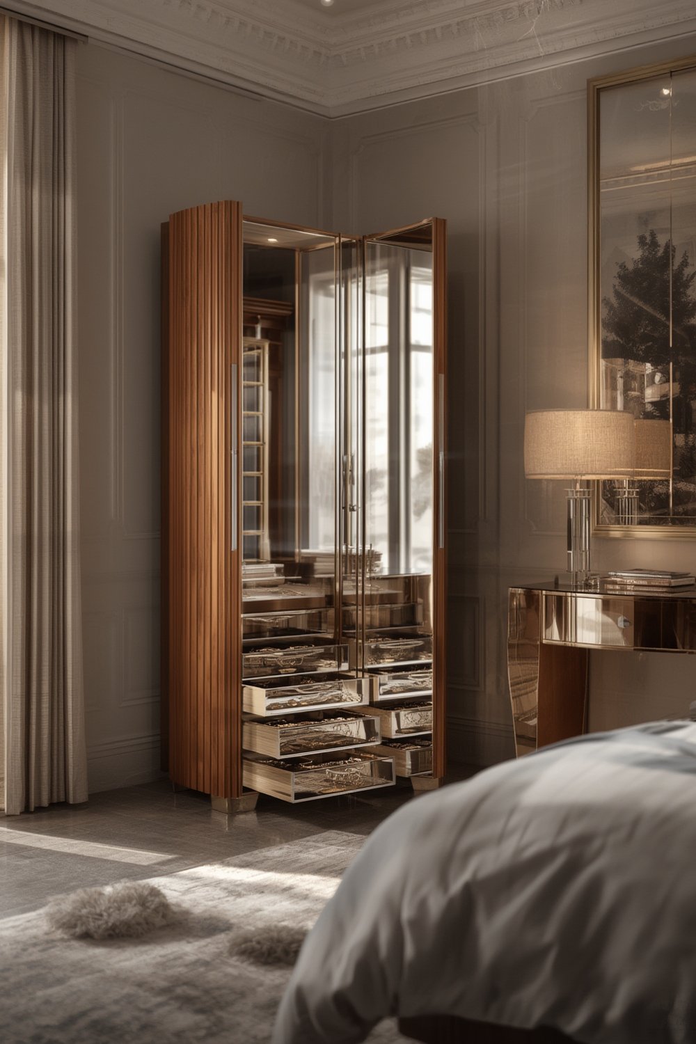 Jewelry Armoire: 7 Ultimate Secrets For Amazing Organization In 2026 1 jewelry armoire in white, mounted on wall with jewelry inside