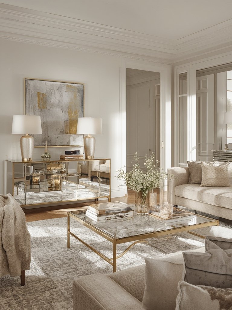 mirrored living room furniture - Illustration 3