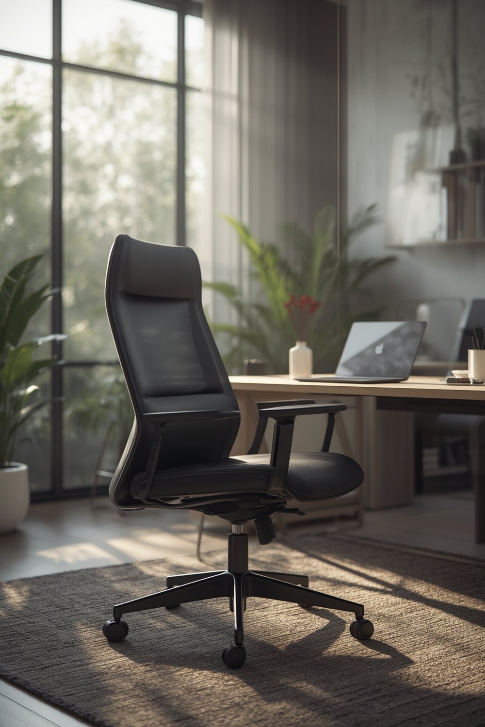 Office Chair: 7 Ultimate Steps For An Amazing 2026 Upgrade 1 office chair in black pu leather, mid-back height, shown at home office desk