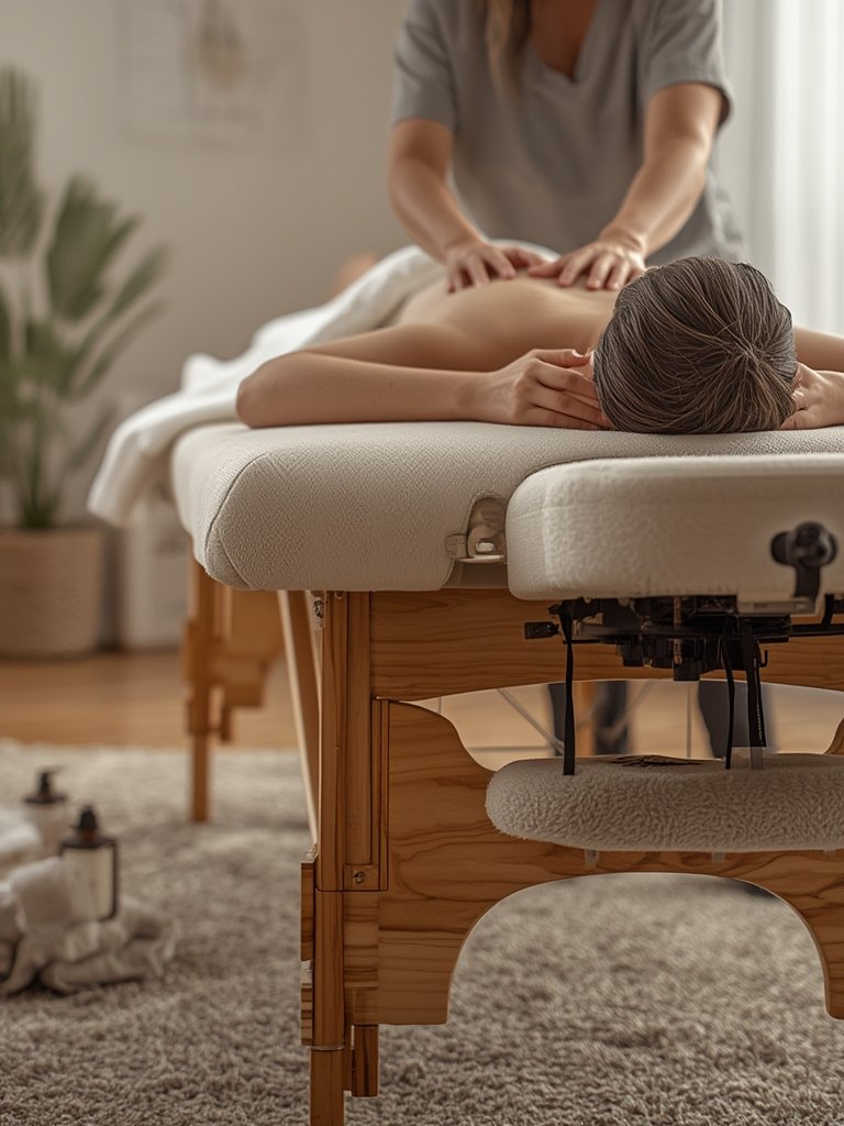 portable massage table packed for transport