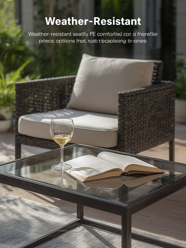 Close up of Patio Furniture Set details