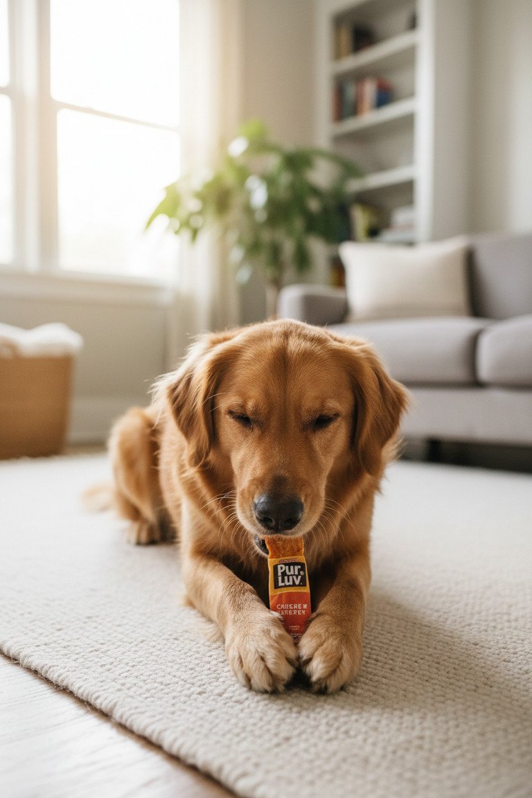 Close up of chicken jerky details