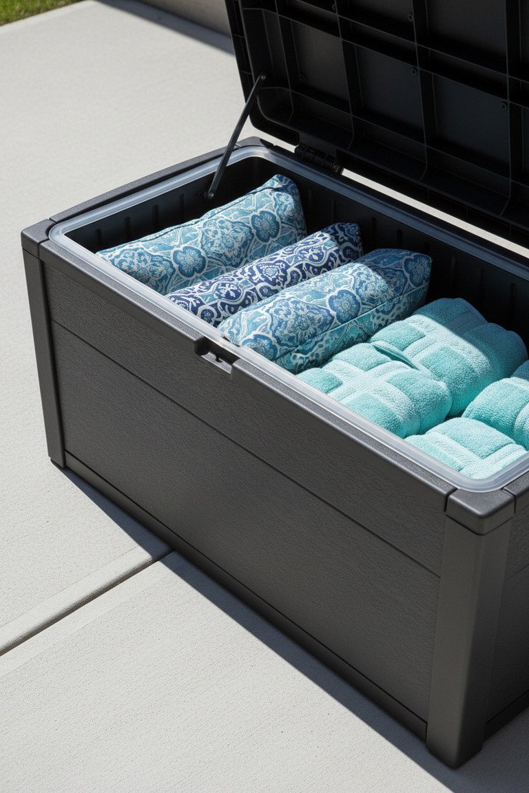 Close up of deck box details