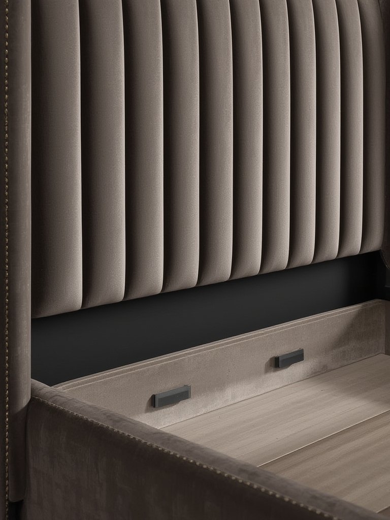 Close up of platform bed details