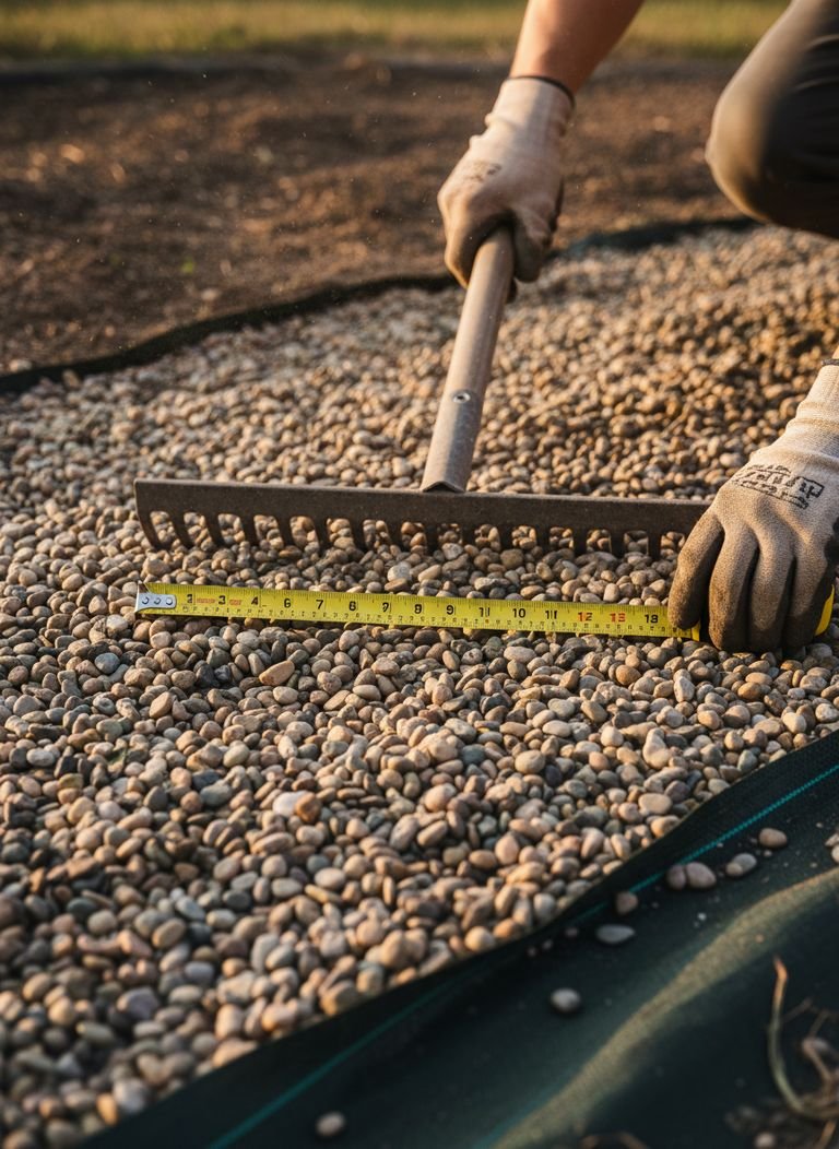 A close-up of different gravel types, showcasing textures and colors for xeriscaping ideas.