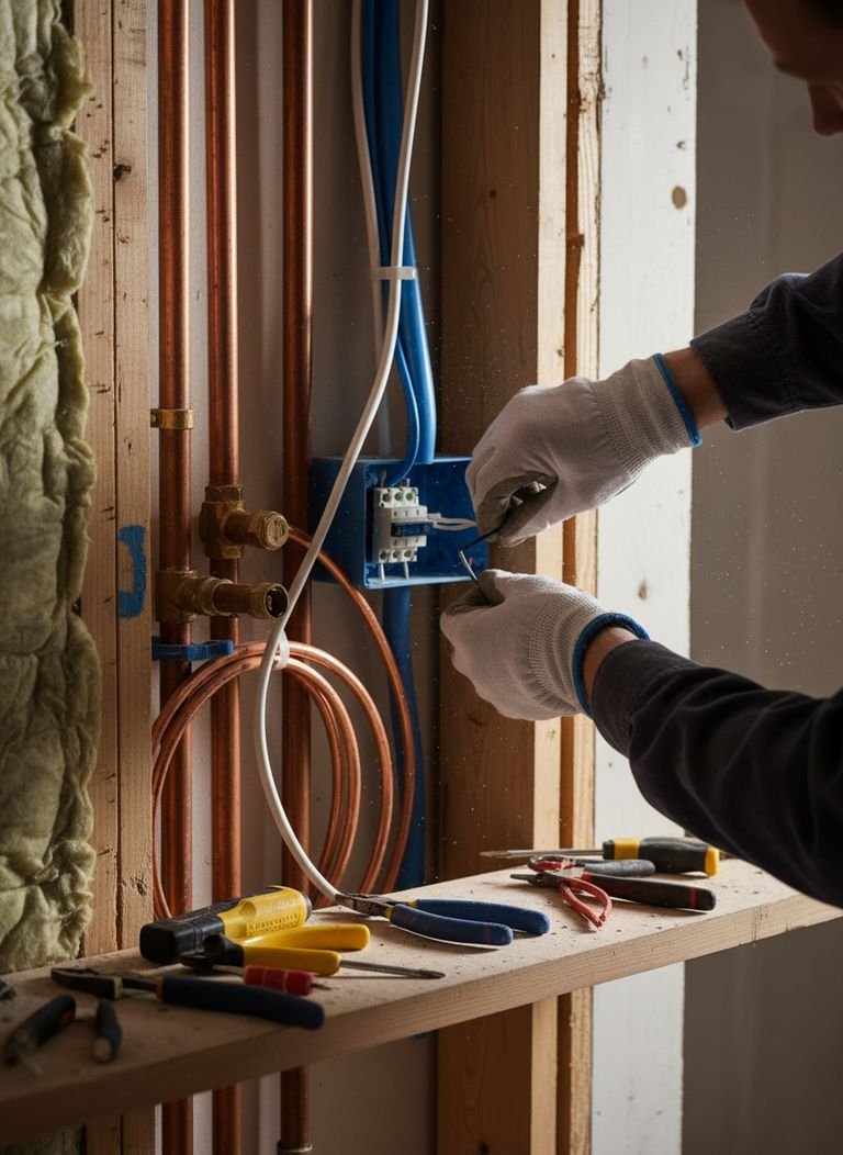 Close-up of a secondary sink in a scullery, showing the importance of proper plumbing and task lighting.
