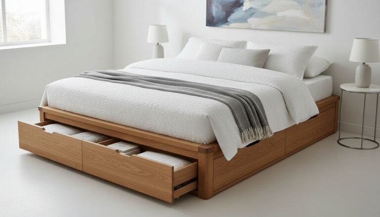 bed frame with storage drawers