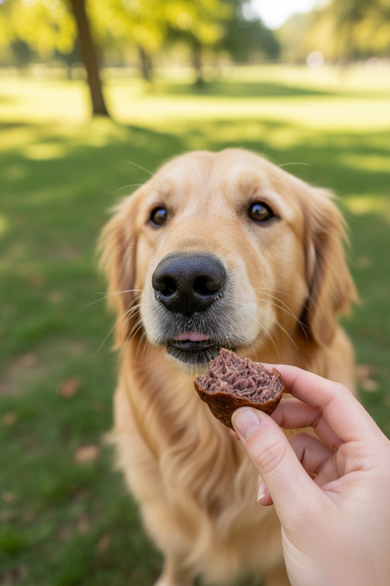 Close up of steak dog treats details
