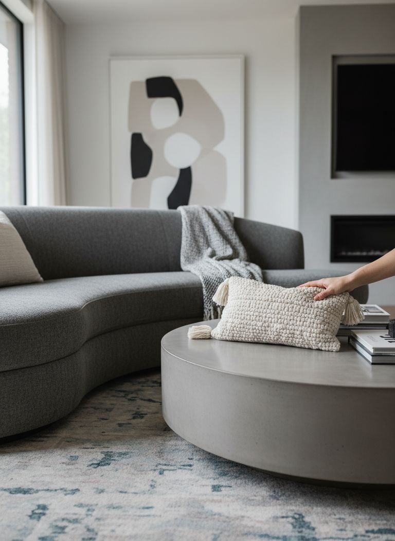 curved sofa living room - Illustration 2