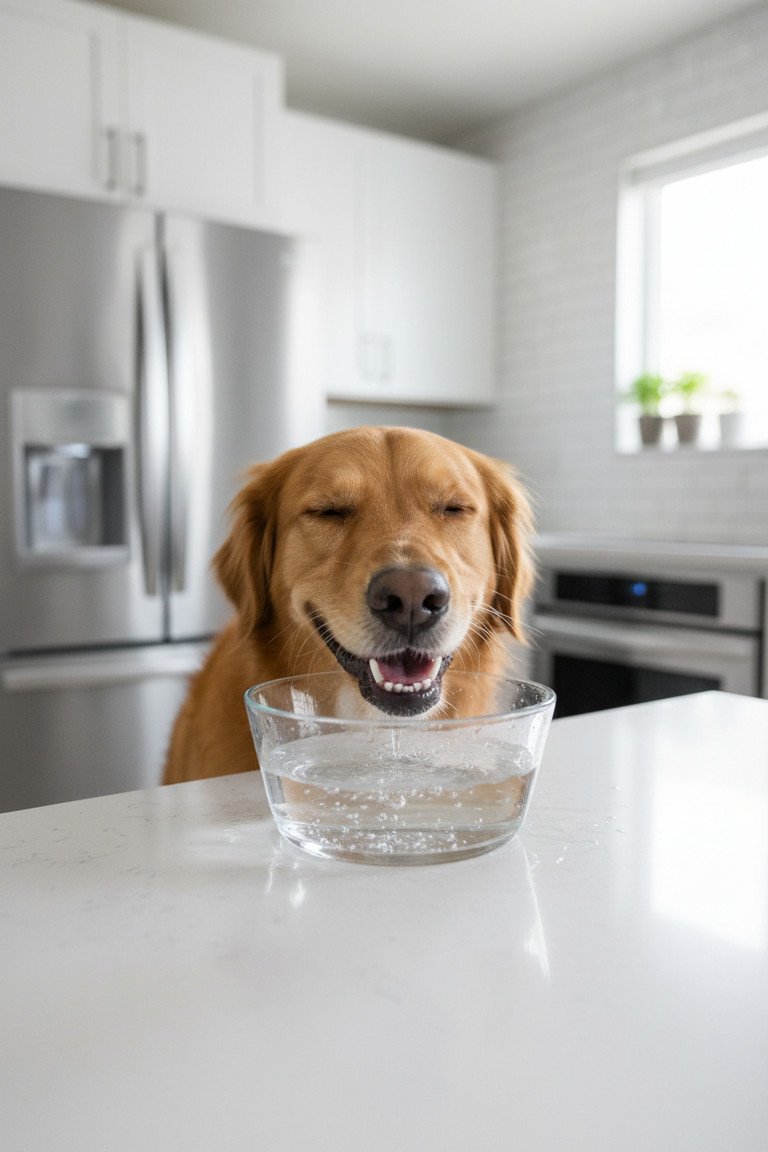 Close up of dog dental additive details