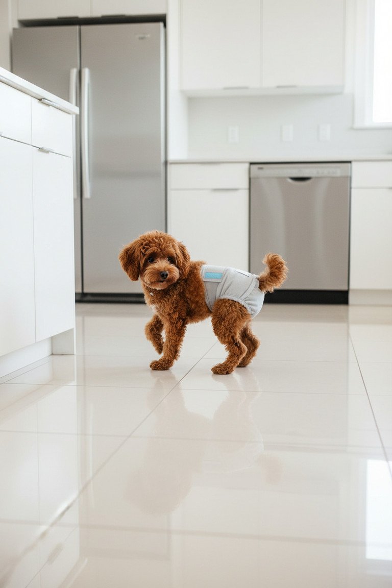 Close up of dog diapers details