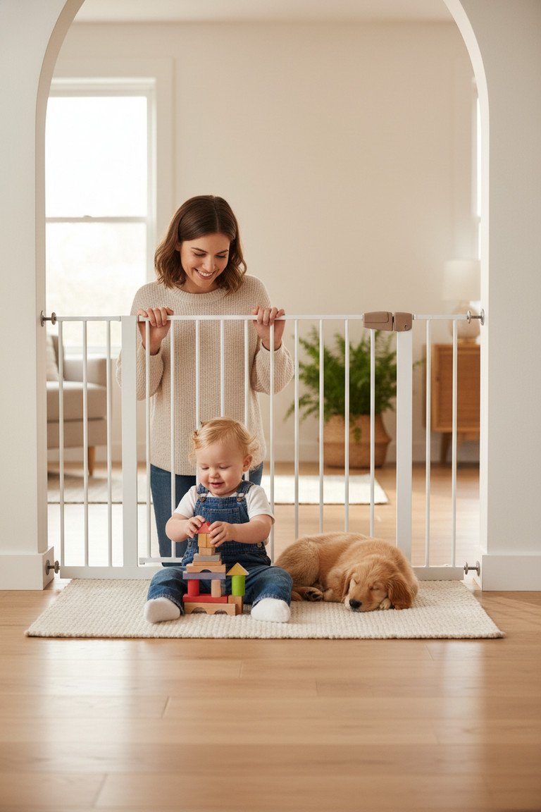 Close up of baby gate details