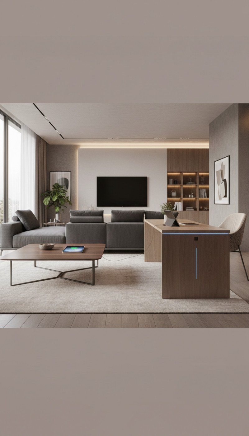 smart furniture with charging ports - Illustration 1