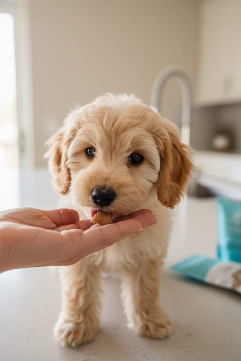 Close up of soft puppy treats details