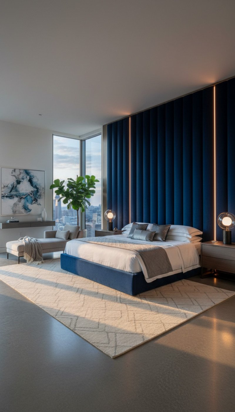 statement headboard bed - Illustration 1