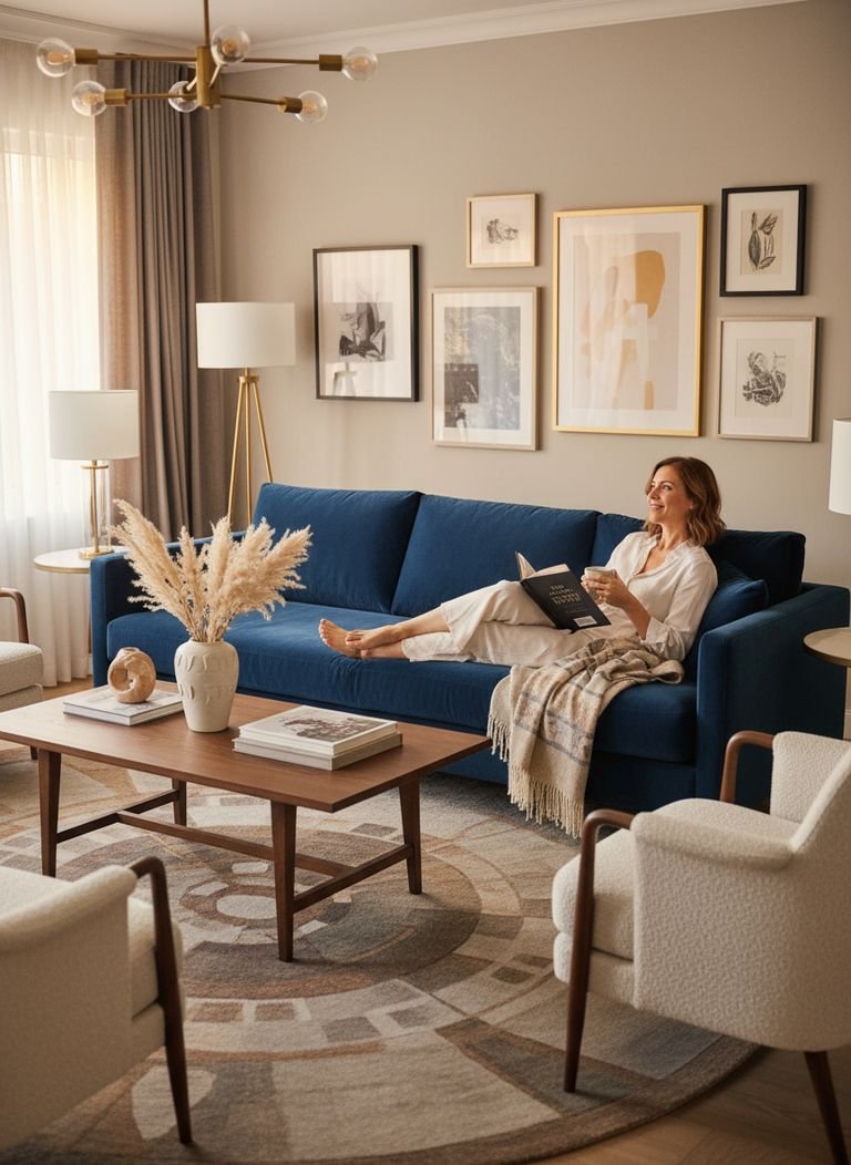 A person looking at a blueprint, deciding between a package deal and individual furniture.